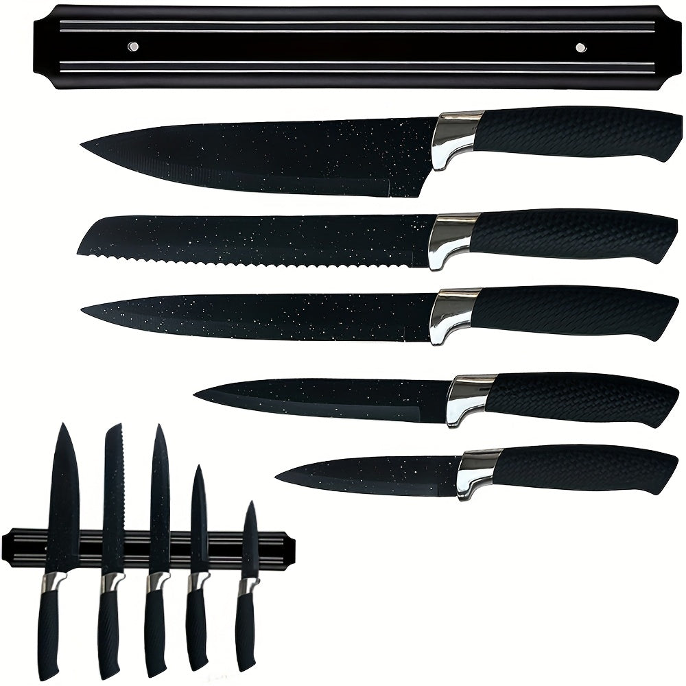 6-Piece Kitchen Knife Set with Magnetic Strip