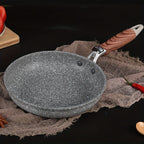 Frying Pan with a Wood Grip