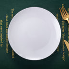 6-Piece White Dinner Plate Set – with Black Rim