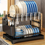 Dish Rack With Drainboard, Utensil Holder & Cup Hooks