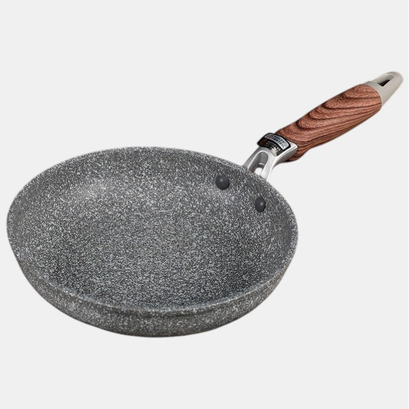 Frying Pan with a Wood Grip
