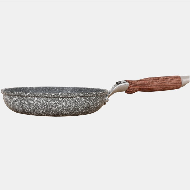 Frying Pan with a Wood Grip