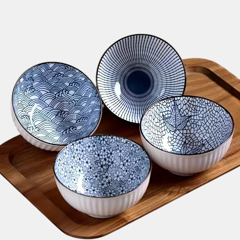Japanese Design Rice Bowl Set